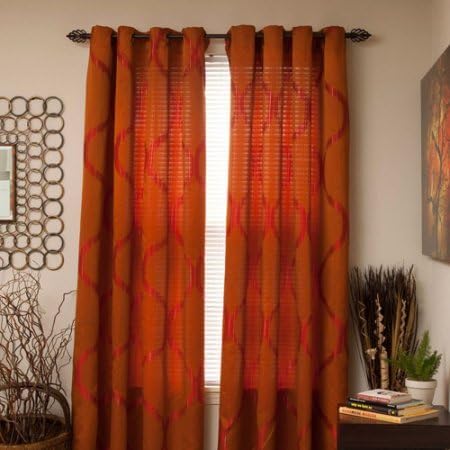 Somerset Home Metallic Window Panel Grommet Curtains, Set of 2 (Rush)