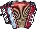 Hohner HA3522 Corona II Classic Diatonic Accordion, Red Pearl