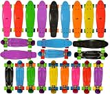 Ridge Retro 22" - Penny Style 70s Plastic Skateboard - ABEC-7 Bearings - Retro Cruiser - Green & Orange