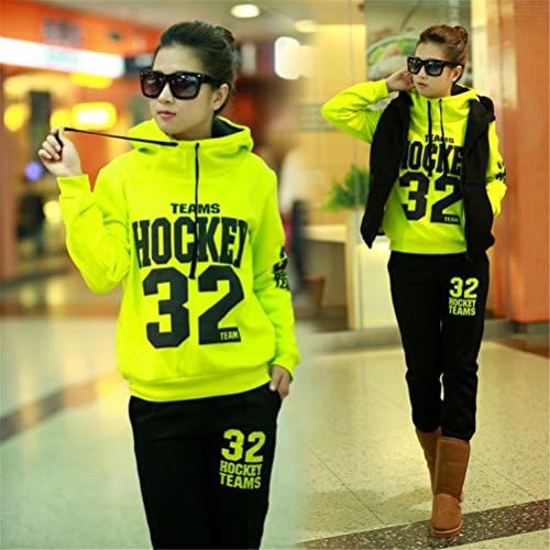 DoubleMay Womens Winter Plus Velvet Sports Casual Three-piece Hoodie Sweater