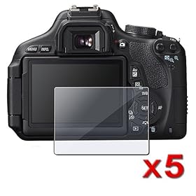 Everydaysource [5 Pack Valued Combo] - For CANON EOS 600D Reusable Screen Protector