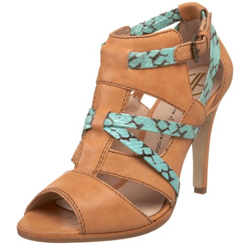 House of Harlow 1960 Women's Rooney Sandal,Tan/Turquoise,7 M US