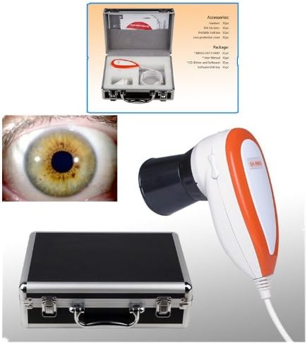 2015 New NEW 5.0 MP High Resolution USB Skin & Hair &Left/Right lamp Iriscope,Iridology camera Scope Analysis/Analyzer with Pro Software 3 in 1 (with 30x Iris Lens, 50XP Skin lens and 200X Hair lens) EH990U-orange-GH13001