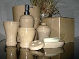 Crema Verona marble bathroom accessory set 7 pcs