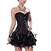 Muka Women Black Boned Corset Plus Size Halloween Bustier Waist Cincher