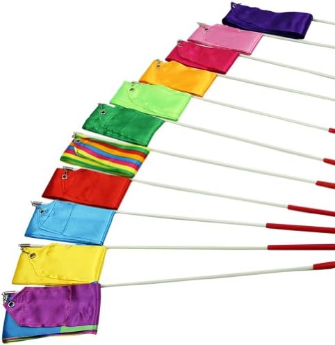 Estone 4M Gym Dance Ribbon Rhythmic Art Gymnastic Streamer Twirling Rod Stick 11 Colors