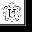Monogram Elegant Initial Luncheon Napkin - U Monogram Elegant Initial Luncheon Napkin - U