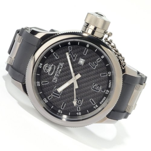 Invicta Men's 0060 Russian Diver Collection Black Dial Black Polyurethane Watch