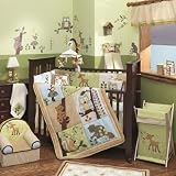 Lambs and Ivy Enchanted Forest 6 Pc Baby Crib Bedding Set, Green