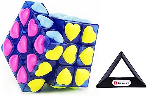 Yongjun 3×3 Heart Shape Plastic Stickerless Speed Rubik's Cube Blue Transparent