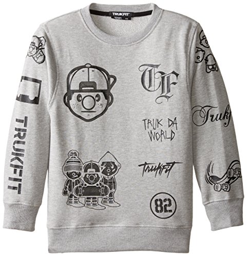 TRUKFIT Big Boys  Sweatshirt, Grey Heather, Medium