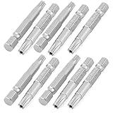 uxcell トルクスドライバー　セキュリティスクリュードライバービット 　メタル製　シルバートーン　50mm長さ　10個入り