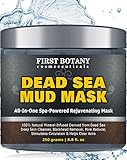 100% Natural Mineral-Infused Dead Sea Mud Mask 8.8 oz for Facial Treatment, Skin Cleanser, Pore Reducer, Anti Aging Mask, Acne Treatment, Blackhead Remover, Cellulite Treatment & Natural Moisturizer