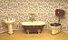 Dollhouse Miniature Vintage Look Bathroom Set in Burgandy