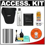 Nikon CF-D700 Leather Holster Case + Spare EN-EL3e Battery + Accessory Kit for Nikon D200, D300 & D700 Digital SLR Cameras