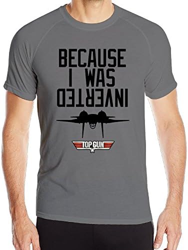 MFET Men's Because I Was Inverted Top Gun Running T-shirt M DeepHeather