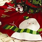 Tag 631503 Red Felt Snowman Tree Skirt, Hand Appliqued and Embroidered, 52-Inch
