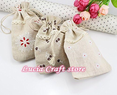 2*3pcs Linen Bag Sack Jewelry Bags Candy Beads Gift Bag 13.5*9.5cm