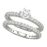 14K White Gold 1 1/2 ct. Diamond Bridal Engagement Set