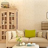 (ハンメロ)Hanmero壁紙 葉っぱ柄 はがせる 不織紙 のりなし リビング部屋diyリフォーム用 68.5cmx8.23m ひび割れ模様の下地に湿式エンボス加工 ベージュ QZ0468