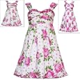 Rare Editions Girls 2T-6X PINK GREEN WHITE ROSES & DOTS Special Occasion Wedding Flower Girl Easter Party Dress