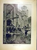 1904 Henri-Louvet Jacquerie Castle War Battle Fine Art