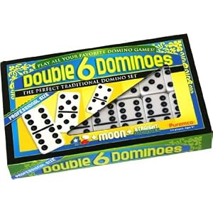 Double 6 Dominoes - Black Dots by