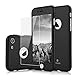 MYRIANN iPhone 7 case, Ultra Thin Full Body Coverage Protection Hard Slim Case with Tempered Glass Screen Protector for iPhone 7(Black)