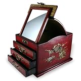 Grande Boite a Bijoux Decorations Chinoises Rouge