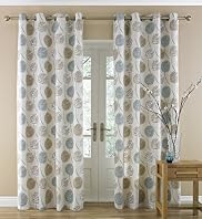 Contemporary Leaf Eyelet Curtains