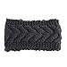 MERSUII™ Twist wave Wool Knitting Knitted Women Lady Girl Hat Headgear Crochet Flora Headband Head Wrap Hair Band Hairband(Dark Grey)
