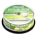 maxell 録画用 DＶD-R 120分 16倍速対応 インクジェットプリンタ対応ホワイト(ワイド印刷) 20枚 スピンドルケース入 DR120PLWPC.20SP