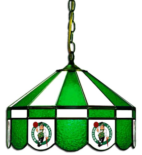 NBA Boston Celtics 16-Inch Diameter Stained Glass Pub Light