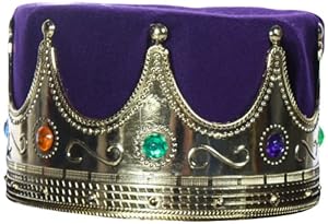 Alexanders Costumes Lined Kings Crown, Purple, One Size