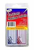 Pencil Grip The Classics To and From Mailing Label, White/Blue/Red, 25 Sheets, 2 Labels per Sheet (TPG-463)