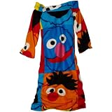 Silver Buffalo Sesame Street ST5022 Multi-Character Fleece Kid Throw Blanket with Sleeves, 54-Inch by 42-Inch