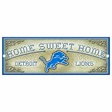 NFL Detroit Lions 6-by-17 Wood "Home Sweet Home" Cross Stitch Sign