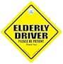 CAUTION ELDERLY DRIVER Car Safety Novelty Sign, Baby On Board Style, Bumper Sticker Sign Style, Car Sign, Elderly Driver Car Sign