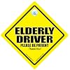 CAUTION ELDERLY DRIVER Car Safety Novelty Sign, Baby On Board Style, Bumper Sticker Sign Style, Car Sign, Elderly Driver Car Sign