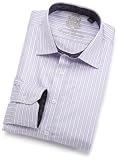 English Laundry Mens Solid Purple Shirt With White Stripe