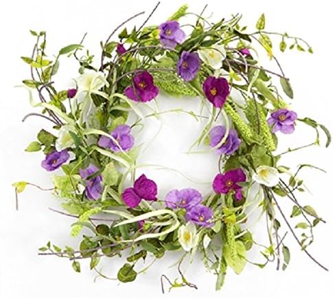 Melrose International Wild Flower Grass Wreath, 20-Inch