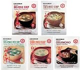 Kikkoman Instant Soup Value Pack - Miso-tofu Soup, Tofu- Spinach Soup, Shiro Miso Soup, Aka Miso Soup, Osuimino Japanese Clear Soup ( Total of 5 Varieties )