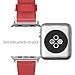 Apple Watch Band, J&D 38mm Genuine Leather Strap Wrist Band Replacement w/ Metal Clasp Adapter for Apple Watch All Models 38mm (Normal Size - Leather Red)