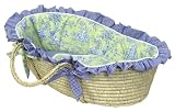 Hoohobbers Moses Basket - Lime Toile