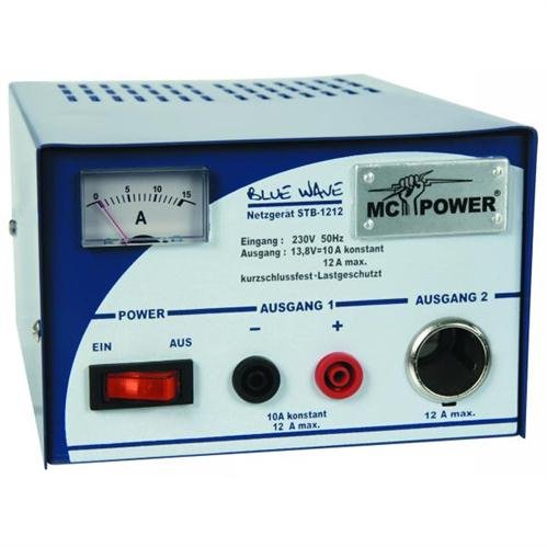  Netzgerät McPower 'STB-1212' 13,8V=, 170W, 10/12A, ZigAnz-Buchse, AmpMeter, Schaltnetzteil