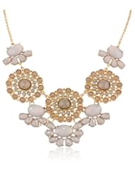 Cabochon Statement Gold Tone Necklace, 18"+3" Extender