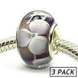 Coastal Collection Silver Glass Beads (3 Pack) - Sweet Memories (Pandora and Chamilia Compatible)