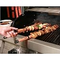 Pushette Skewers, Exclusive, Patented, Set of Four BBQ Skewers, Magnetic Slide Safe, Easy Grilling