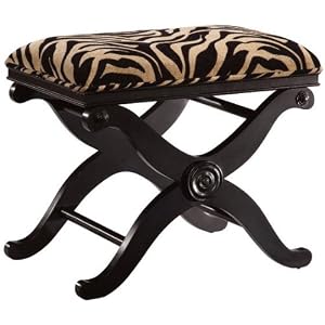 Safari Ottoman, BLACK, BROWN ANIMAL