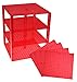 Premium Clear Red Stackable Base Plates - 4 Pack 10